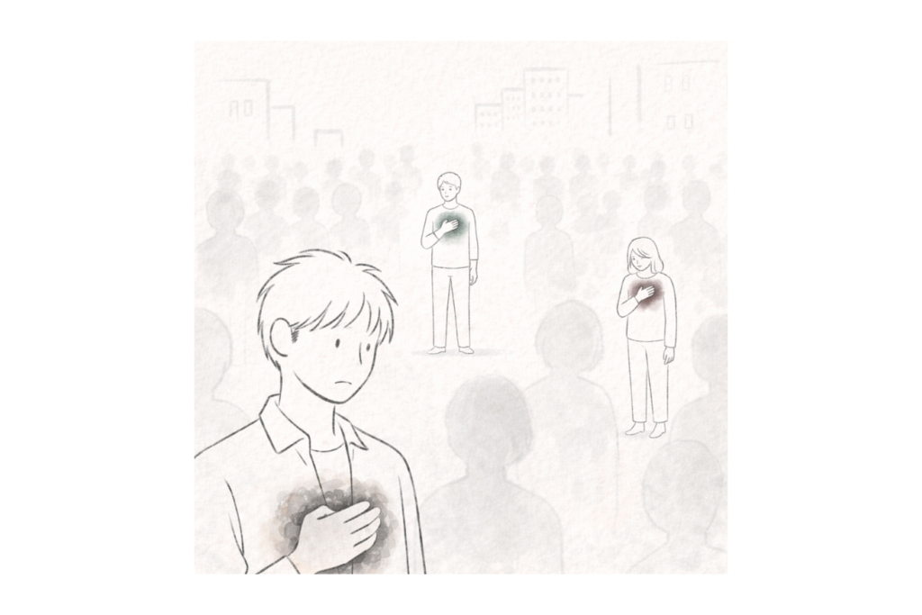 心に悩みを抱える人々　都会の雑踏　南直哉