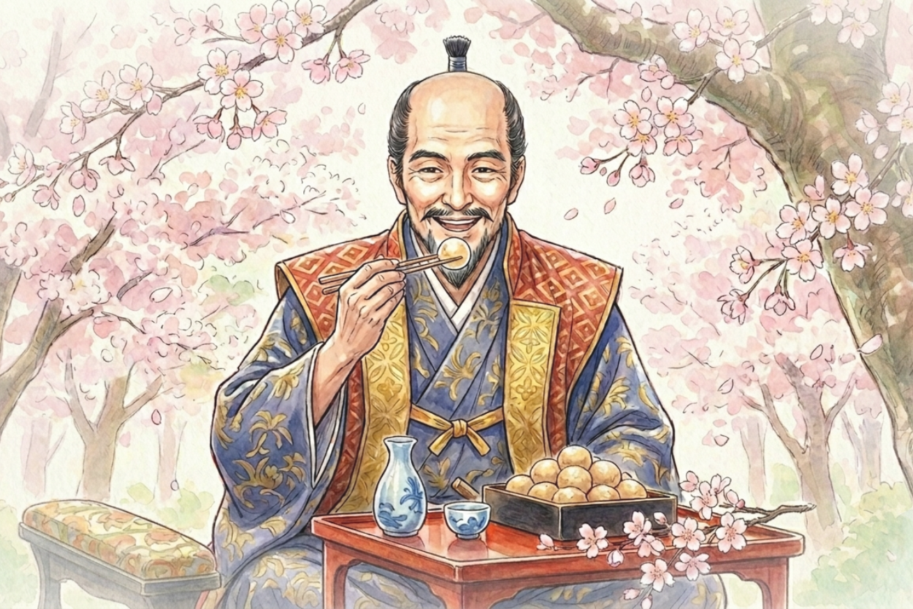 本家菊屋 鶯餅と名付ける秀吉