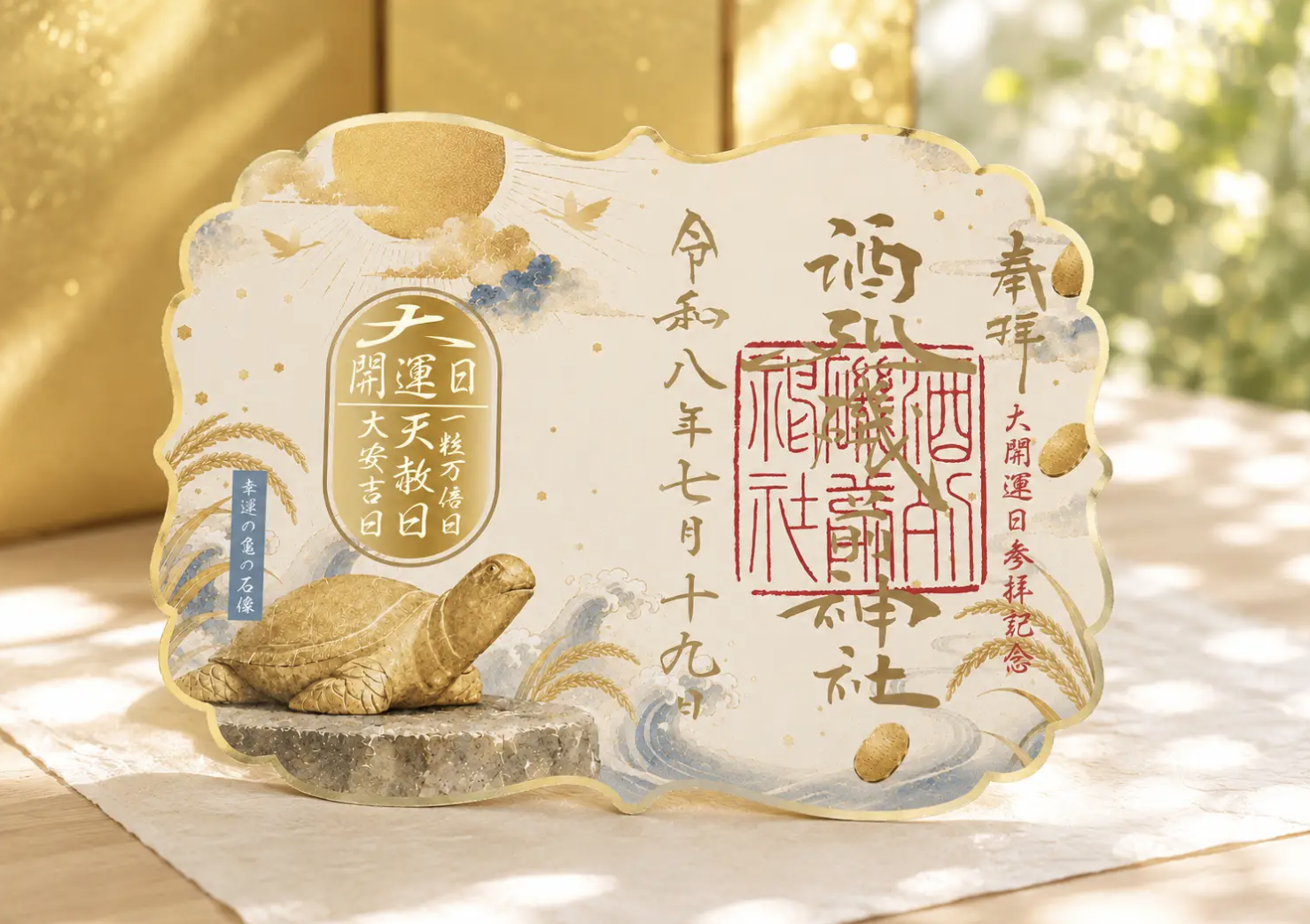 【酒列磯前神社】 7/19（日）は・・・「天赦日」×「一粒万倍日」×「大安」！　令和８年最大の開運日、”限定ご朱印” 頒布決定